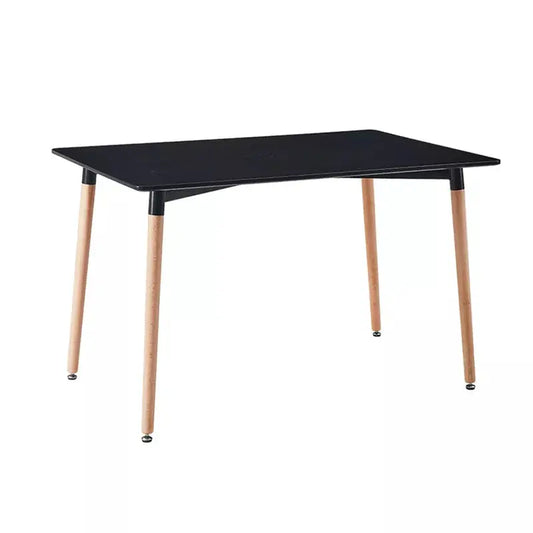 White Dining Table with wooden legs-Caligo