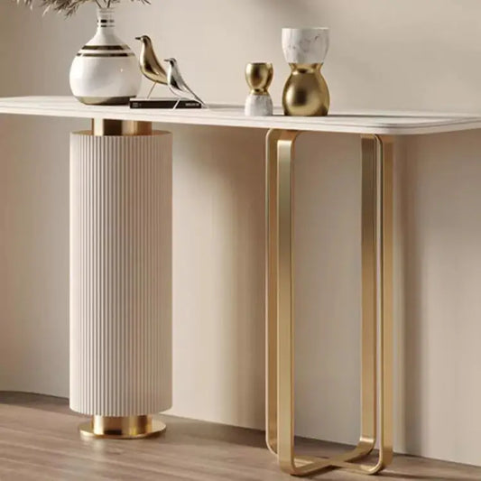steel metal luxury modern diamond marble top console table