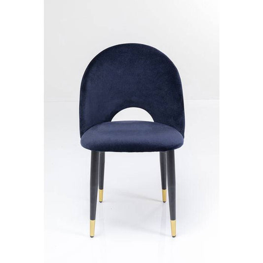 Iris Velvet Chair Blue-Caligo