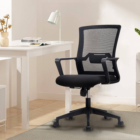 Sliding Base Black Mesh Task Chair-Caligo